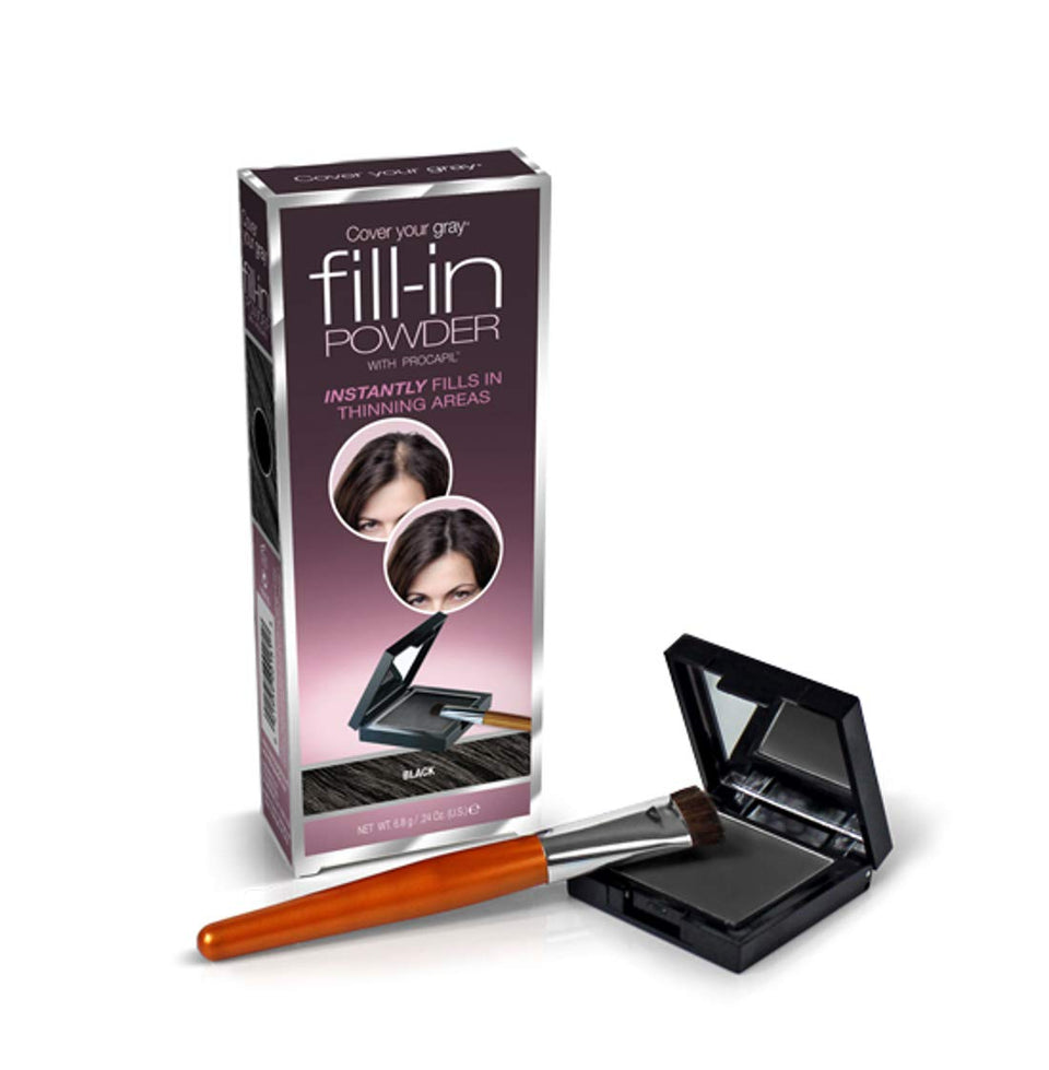 Cover Your Gray Fill-In-Powder Black compact with mirror for precise application