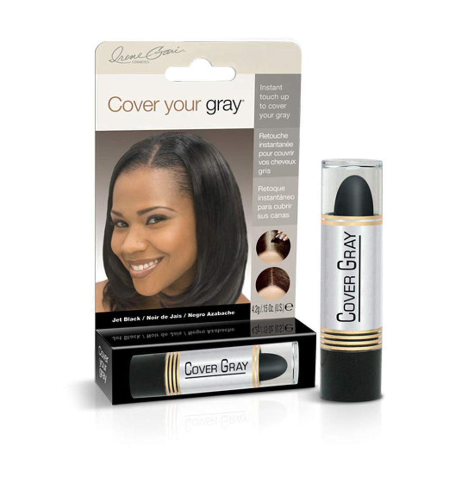 Cover Your Gray Jet Black Touch-Up Stick applied for quick root coverage.