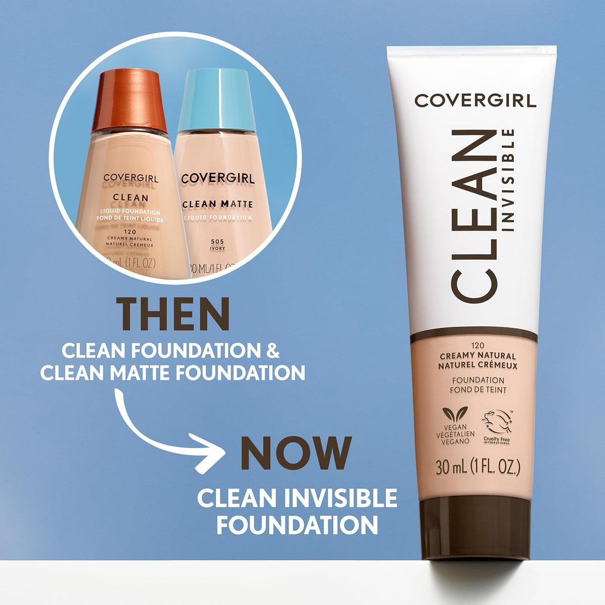 Workspace display of CoverGirl foundation Sand Beige 153 for easy daily use
