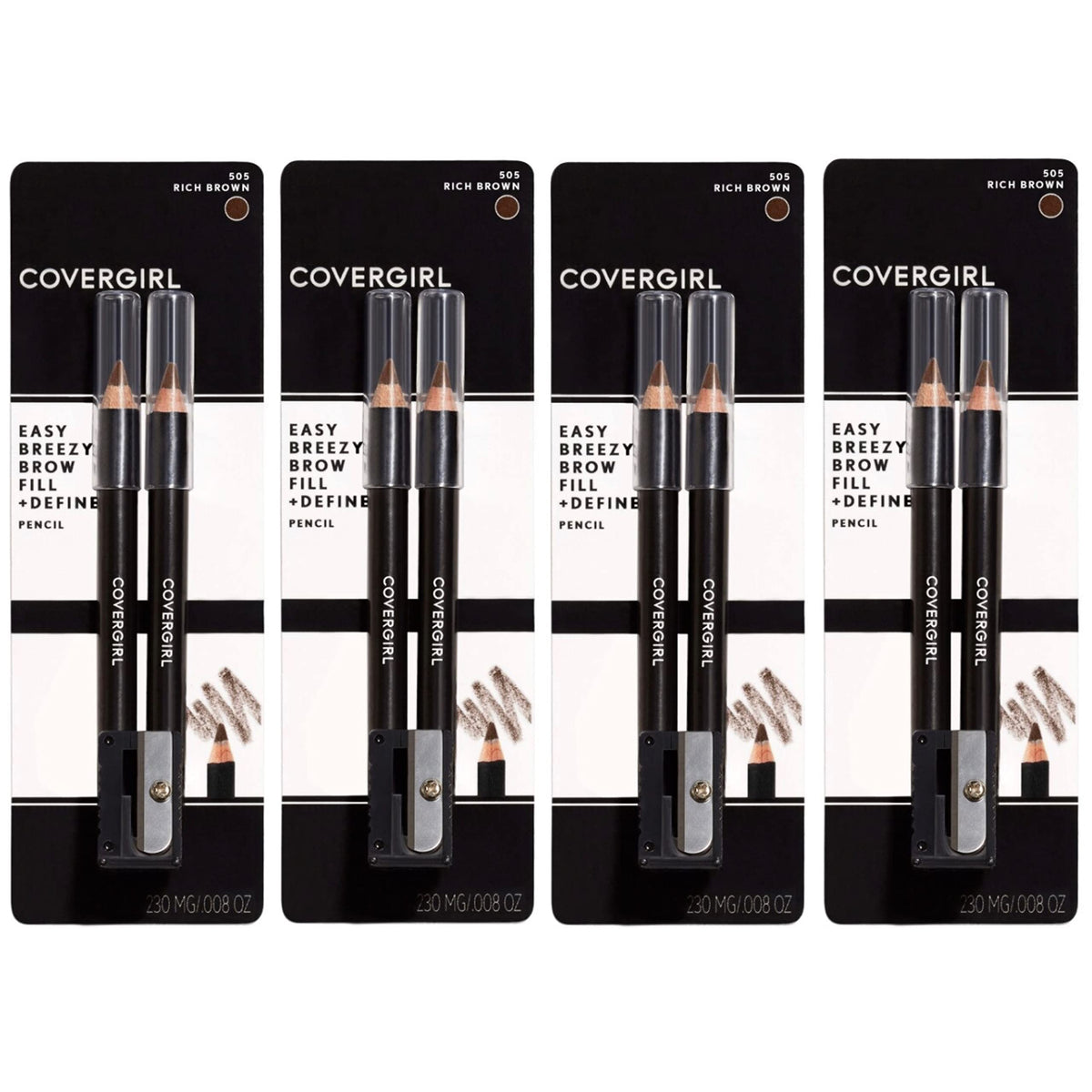 CoverGirl Easy Breezy Brow pencil in rich brown for defined brows.