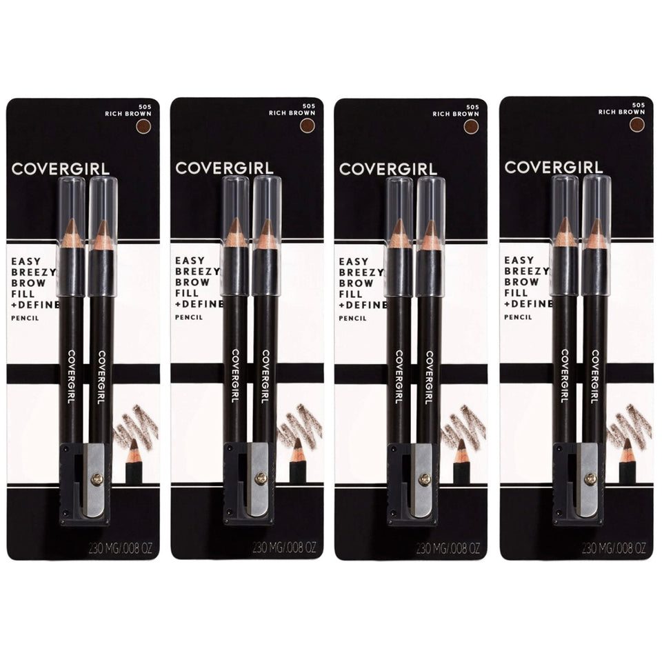 CoverGirl Easy Breezy Brow pencil in rich brown for defined brows.