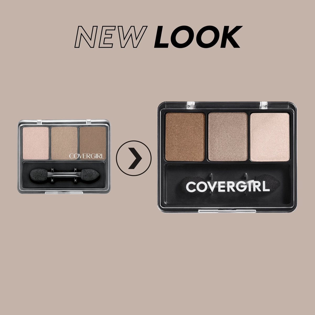 CoverGirl Eye Enhancers 3 Kit Shadow Dance Party swatches show matte, pearl, and sparkle finishes