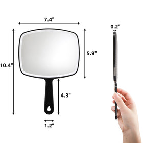 Covzoe hand mirror close-up emphasizing smooth grip and reflective surface for precise makeup