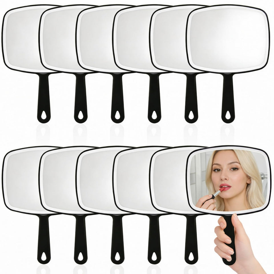 Covzoe 12-pack hand mirror with comfy handle shown in packaging for easy gifting