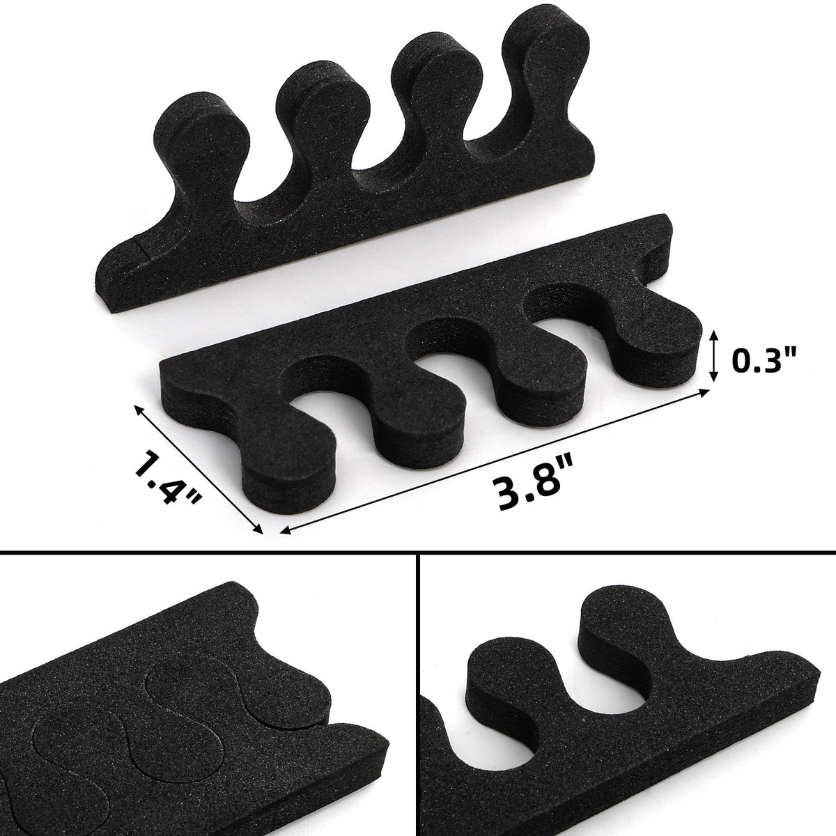 Covzoe toe separators spread close-up highlights soft EVA material and flexible fit.