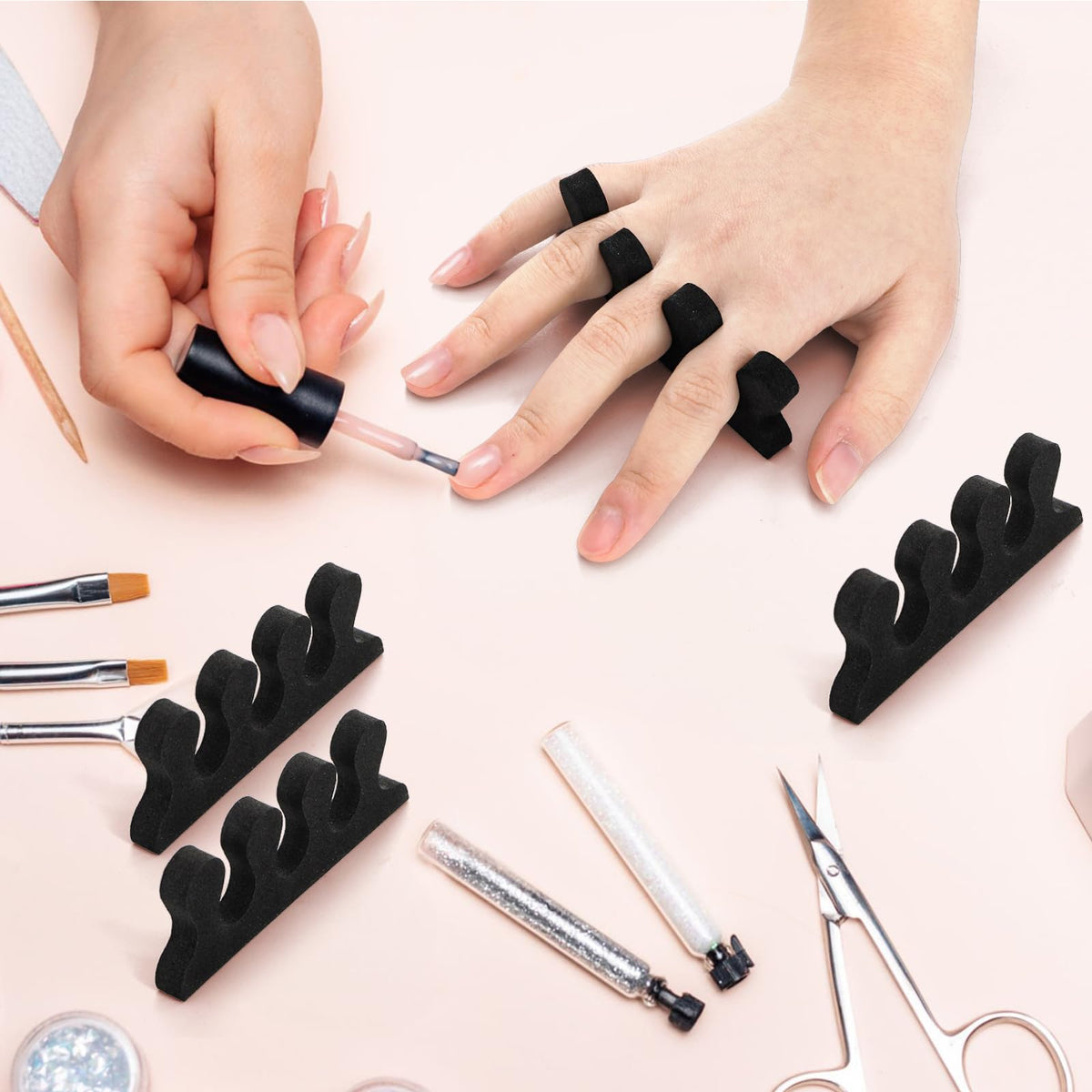 Covzoe toe separators group shot suggests versatile sharing at home or spa.