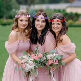 Coxeer floral crown suitable for kids and adults at events.