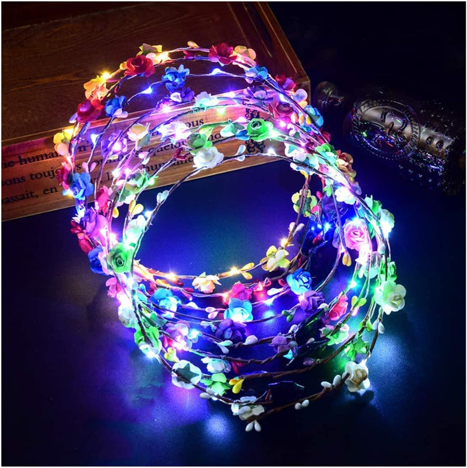 Coxeer LED flower crown with 19cm diameter for weddings and photos.