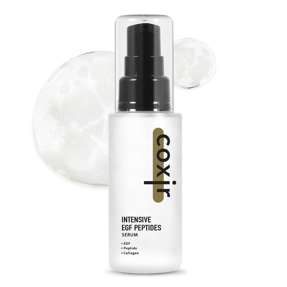 Coxir Intensive EGF Peptides Serum bottle close-up for firming benefits