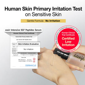 Coxir Intensive EGF Peptides Serum ingredients highlight peptide complex and niacinamide benefits