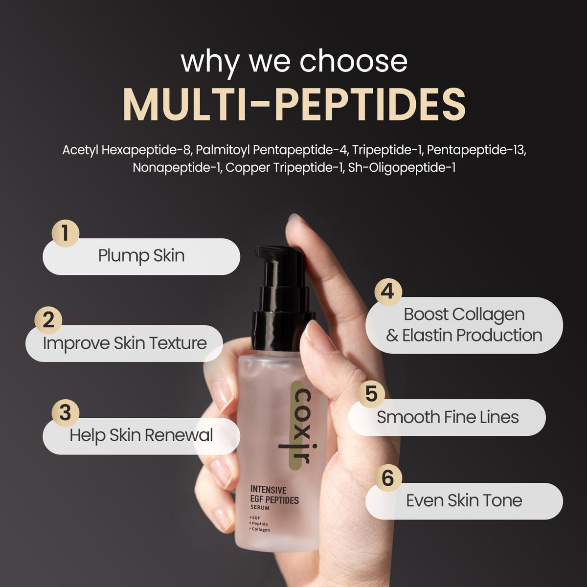 Coxir Intensive EGF Peptides Serum layering under moisturizer demonstration