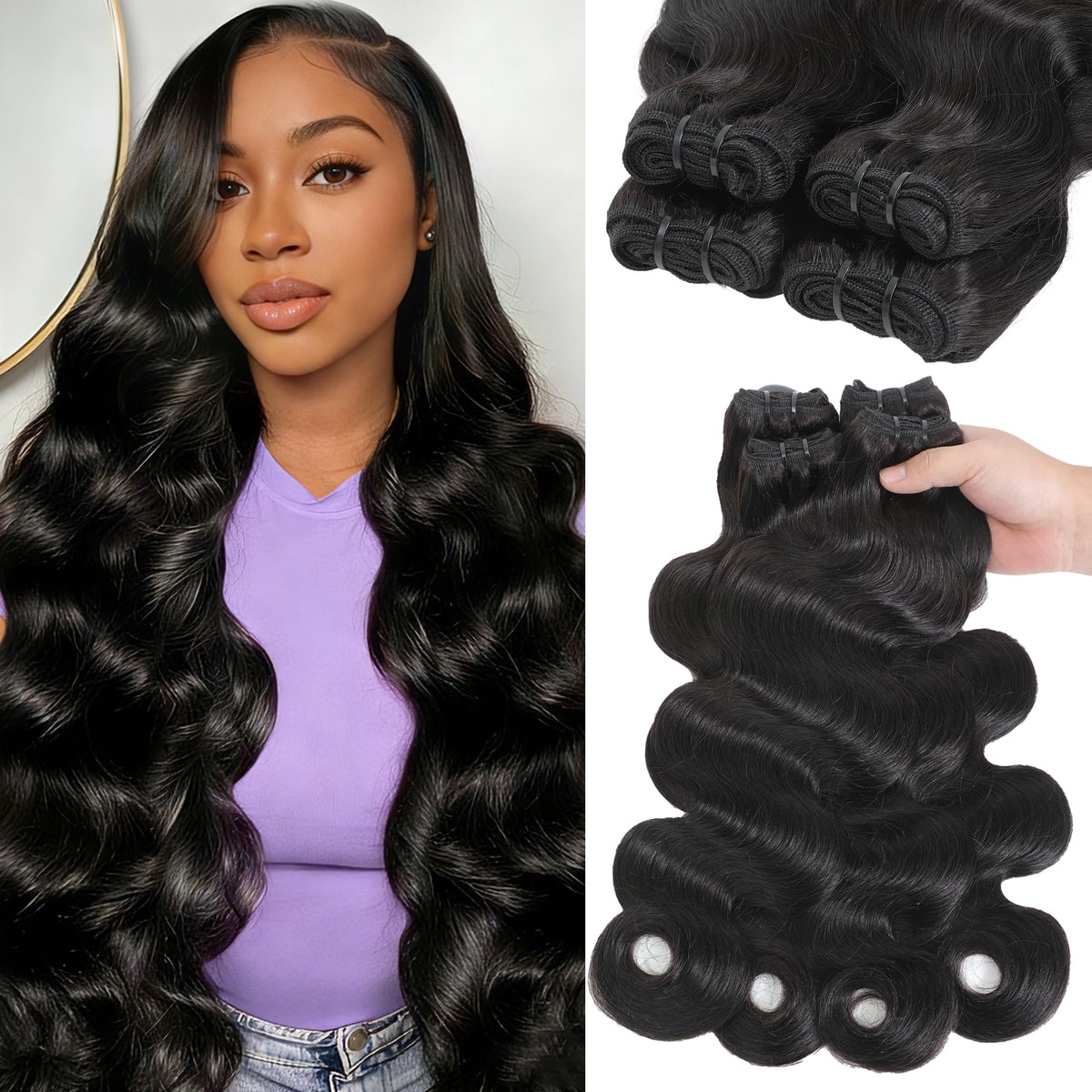COZHQAN 16A raw body wave bundle 18-inch for natural blending and silky texture
