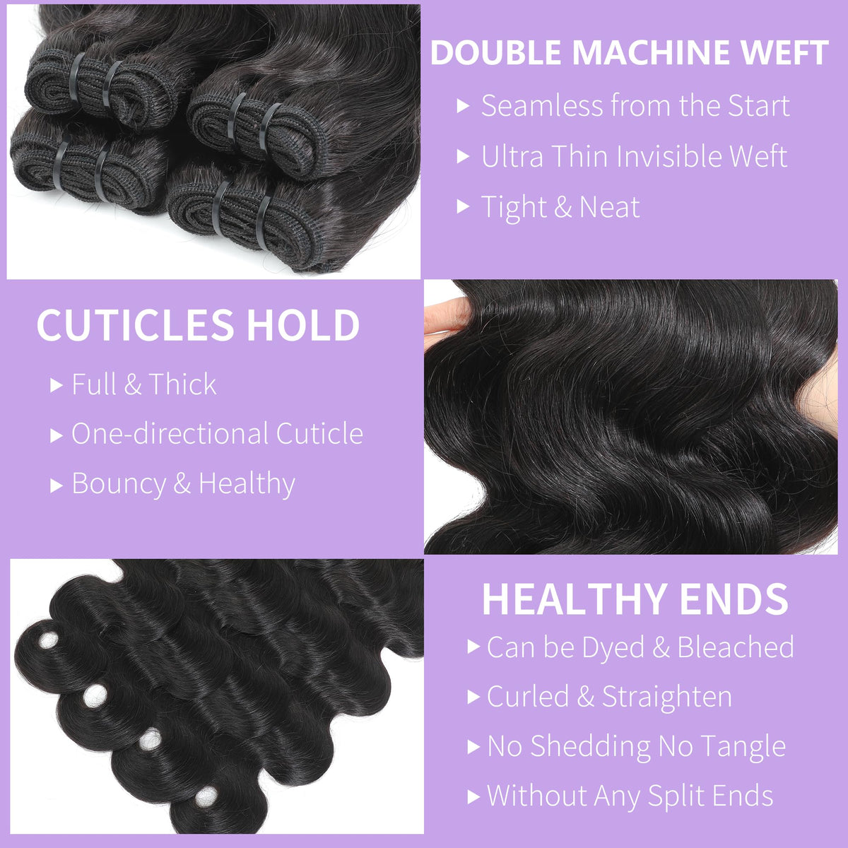 COZHQAN 16A raw body wave bundle 20-inch ideal for fuller, long-lasting curls