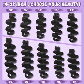 COZHQAN virgin Remy body wave bundle closeup highlights silky texture