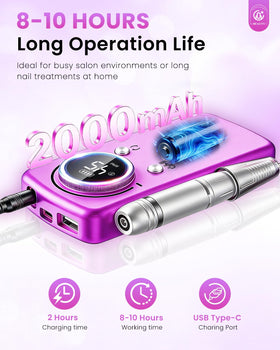 CozyZen portable 12 oz nail drill with lightweight design for on-the-go salon work.
