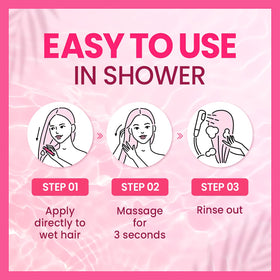 CP-1 application on wet hair shows quick 3-second massage for instant absorption.