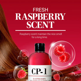 After-use shot of CP-1 Raspberry Treatment Hair Vinegar Rinse showing light shine and refreshed roots