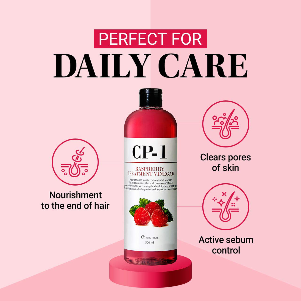 Ingredient highlights for CP-1 Raspberry Treatment Hair Vinegar Rinse with berry infusion