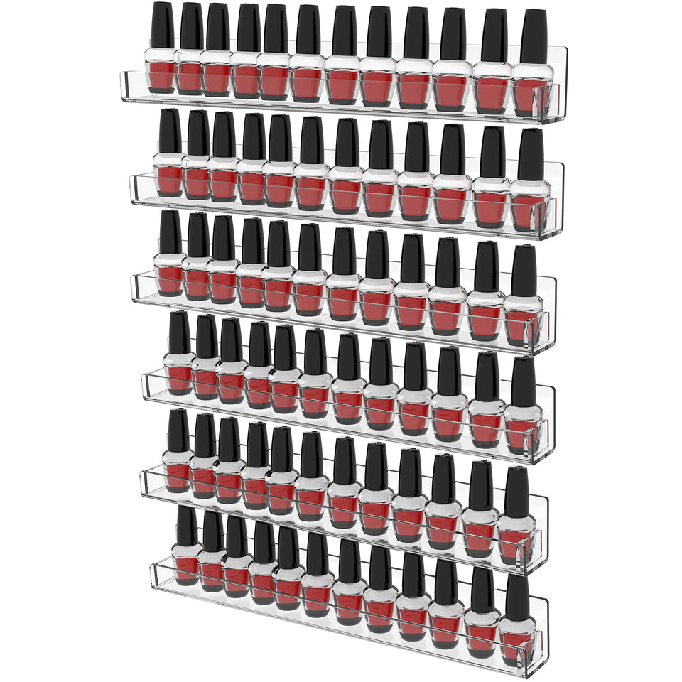 Cq Acrylic 15-inch wall-mount nail shelves display polish bottles clearly