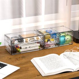 Cq acrylic under-sink friendly drawer unit for bathroom essentials.