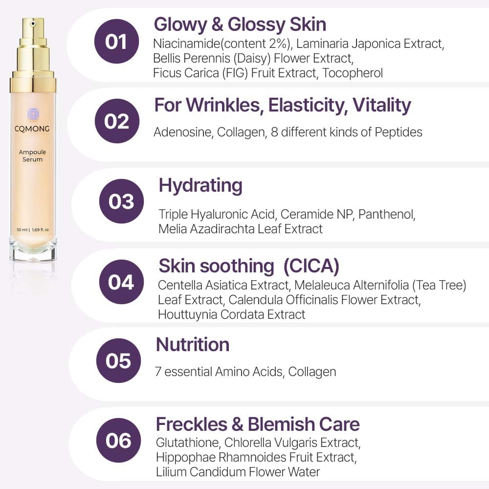 CQMONG Ampoule Serum bottle ready for daily use.