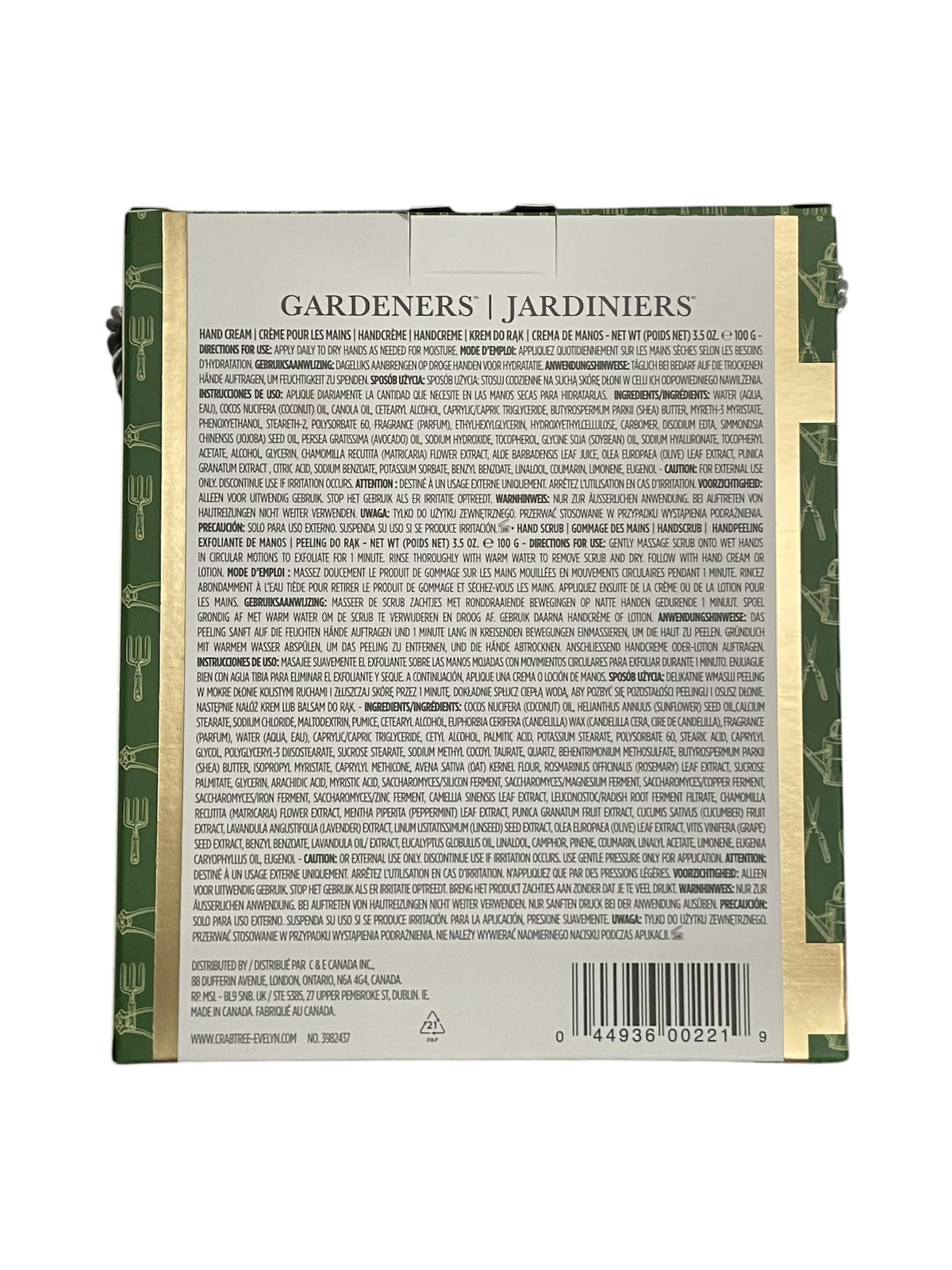 Crabtree & Evelyn Gardeners Hand Therapy Cream and Scrub set packaging