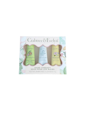 Crabtree & Evelyn Hand Therapy Collection box, gift-ready packaging for a luxurious hand care ritual