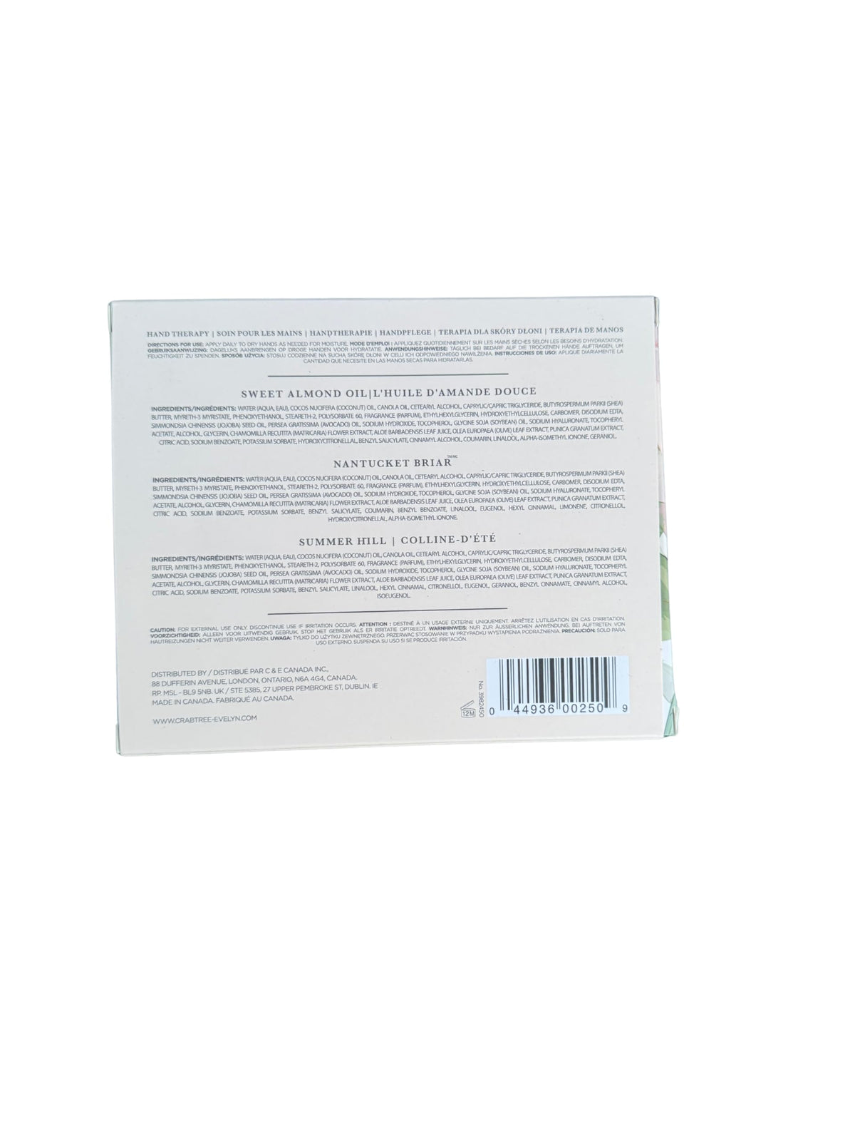 Crabtree & Evelyn Hand Therapy collection tubes displayed for daily moisturization and travel