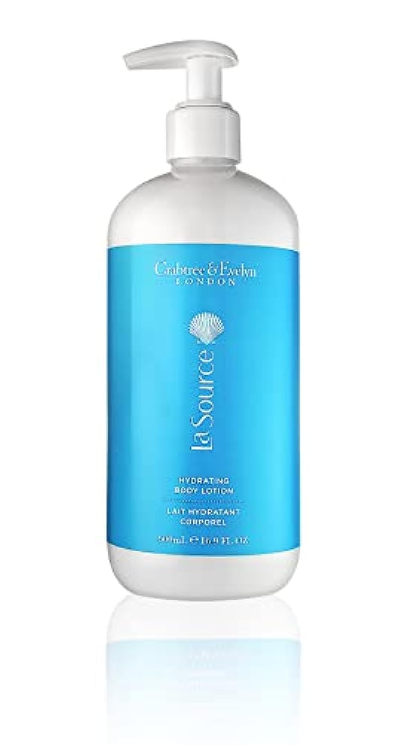 Crabtree & Evelyn La Source Hydrating Lotion bottle with pump delivering silky, nourished skin.