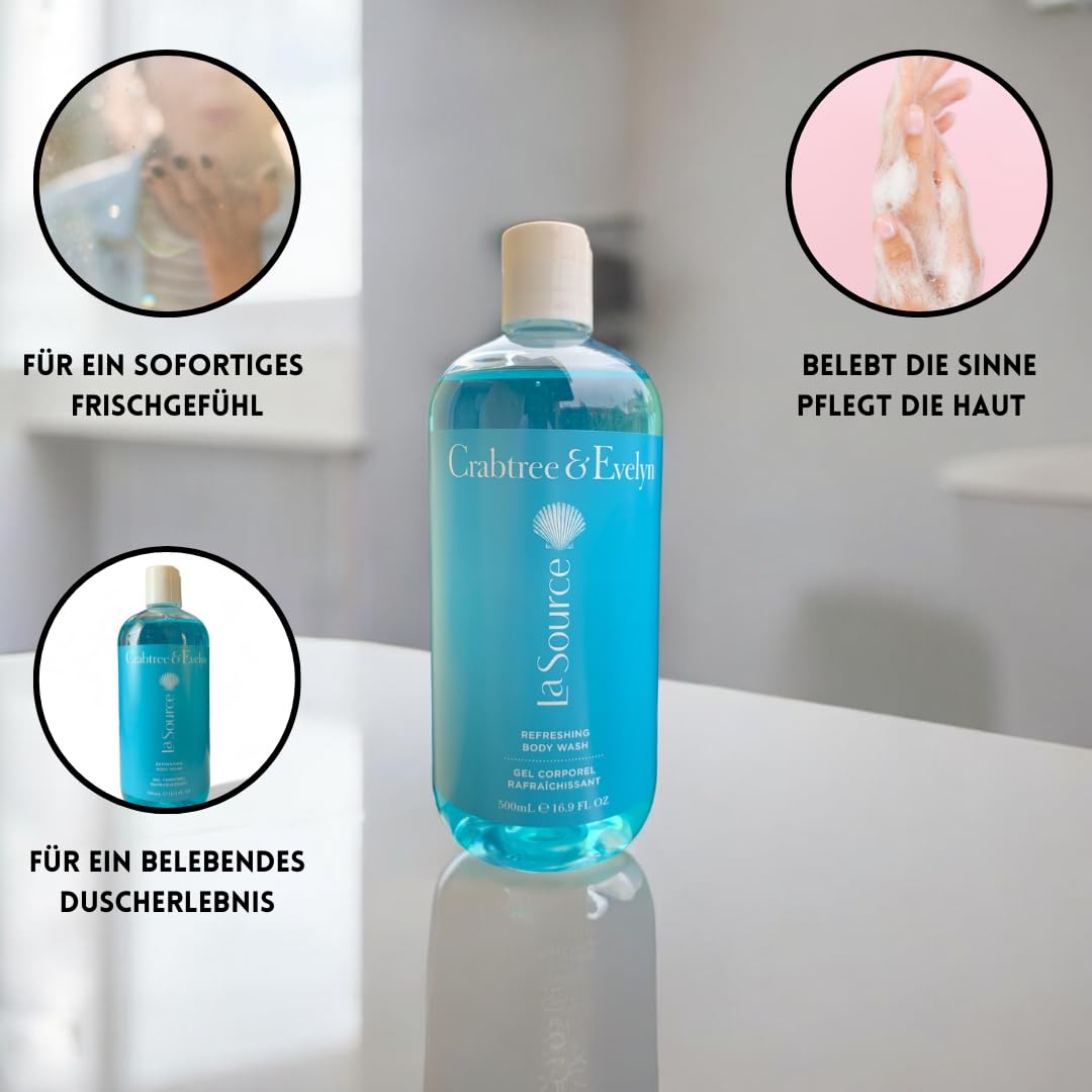 Crabtree & Evelyn La Source rich-lather yields spa-like refreshment after shower