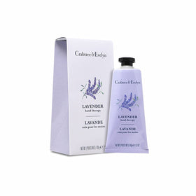 Crabtree & Evelyn Lavender Hand Therapy jar close-up showing rich hydration for dry hands.