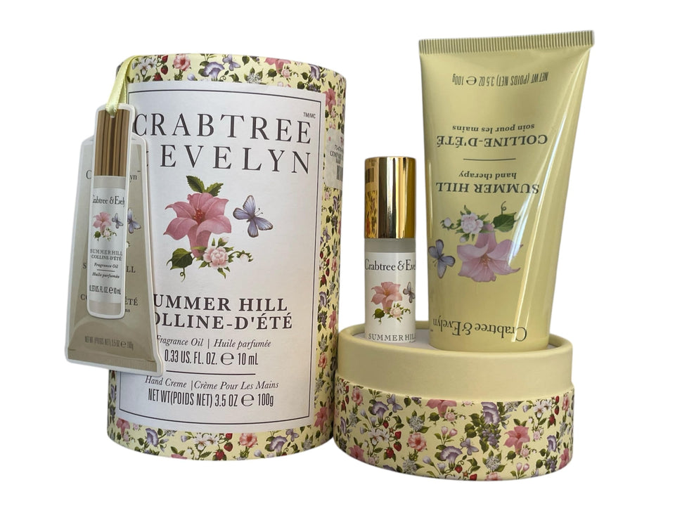 Crabtree & Evelyn Summer Hill rollerball applied to pulse points for a lasting scent.