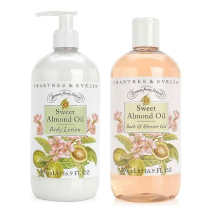 Crabtree & Evelyn Sweet Almond Oil bath gel bottle pour aids quick cleansing.