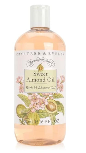 Crabtree & Evelyn Sweet Almond Oil bath gel lathers softly for a gentle shower.