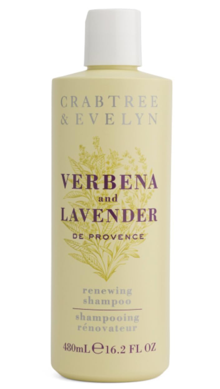 Crabtree and Evelyn Verbena Lavender shampoo bottle with refreshing fragrance.