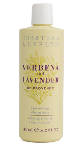 Crabtree and Evelyn Verbena Lavender shampoo bottle with refreshing fragrance.