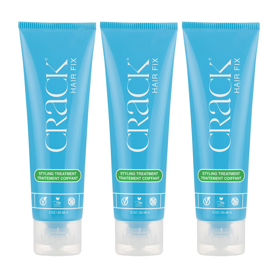 Crack Hair Fix Air Dry Cream bottle demonstrates frizz control