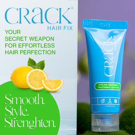Crack Hair Fix cream-texture being applied evenly to hair ends.