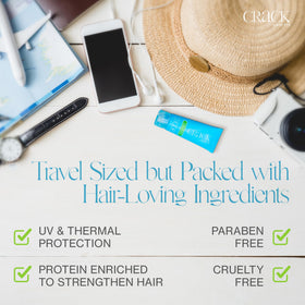 Crack Hair Fix demonstrates frizz-control in a humid environment for sleek results.