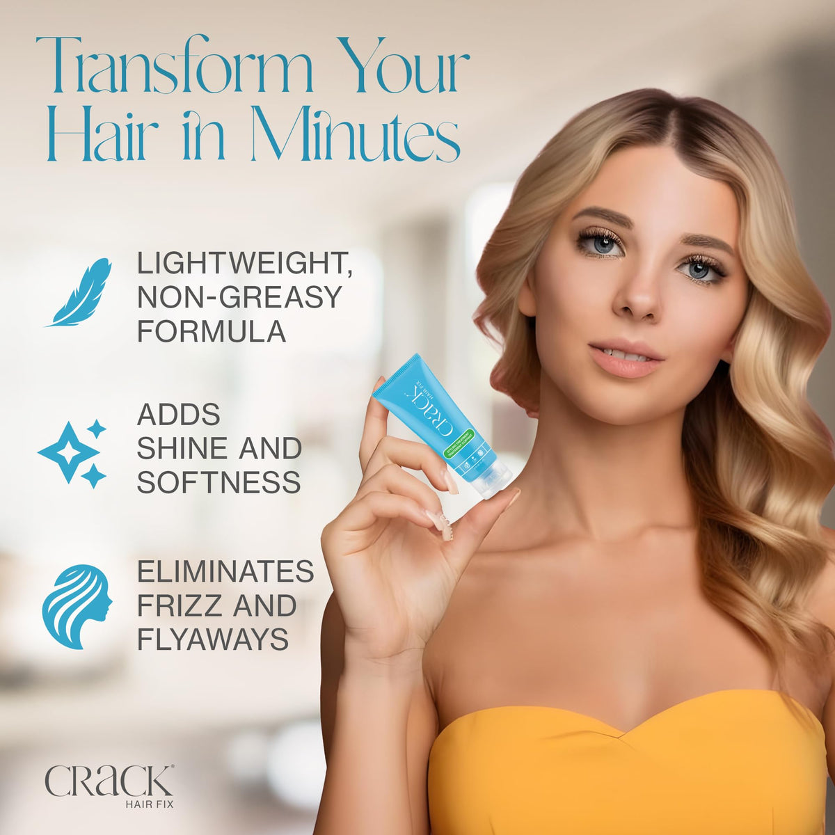 Crack Hair Fix provides heat protection during blow-drying and styling tools.