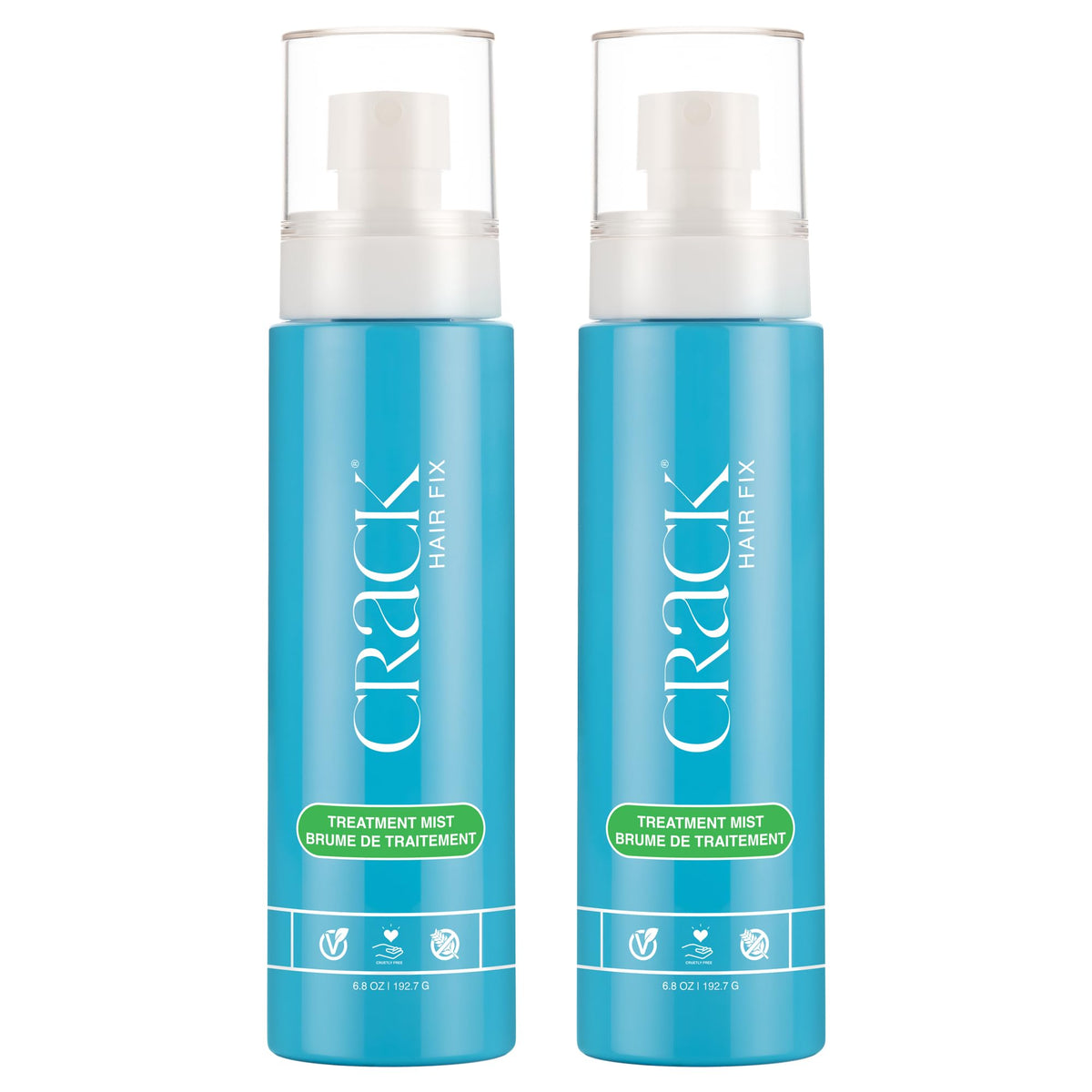 Crack Hair Fix Mist bottle front showing a moisturizing spray for dry hair