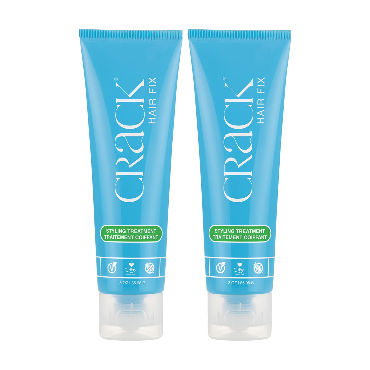 Crack Hair Fix Styling Cream bottle pour shows easy application for smooth, polished hair