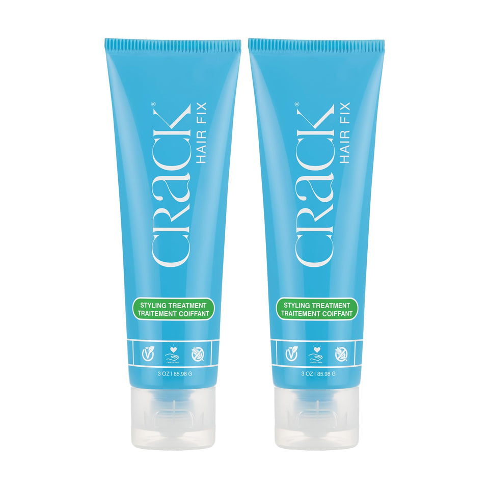 Crack Hair Fix Styling Cream bottle pour shows easy application for smooth, polished hair
