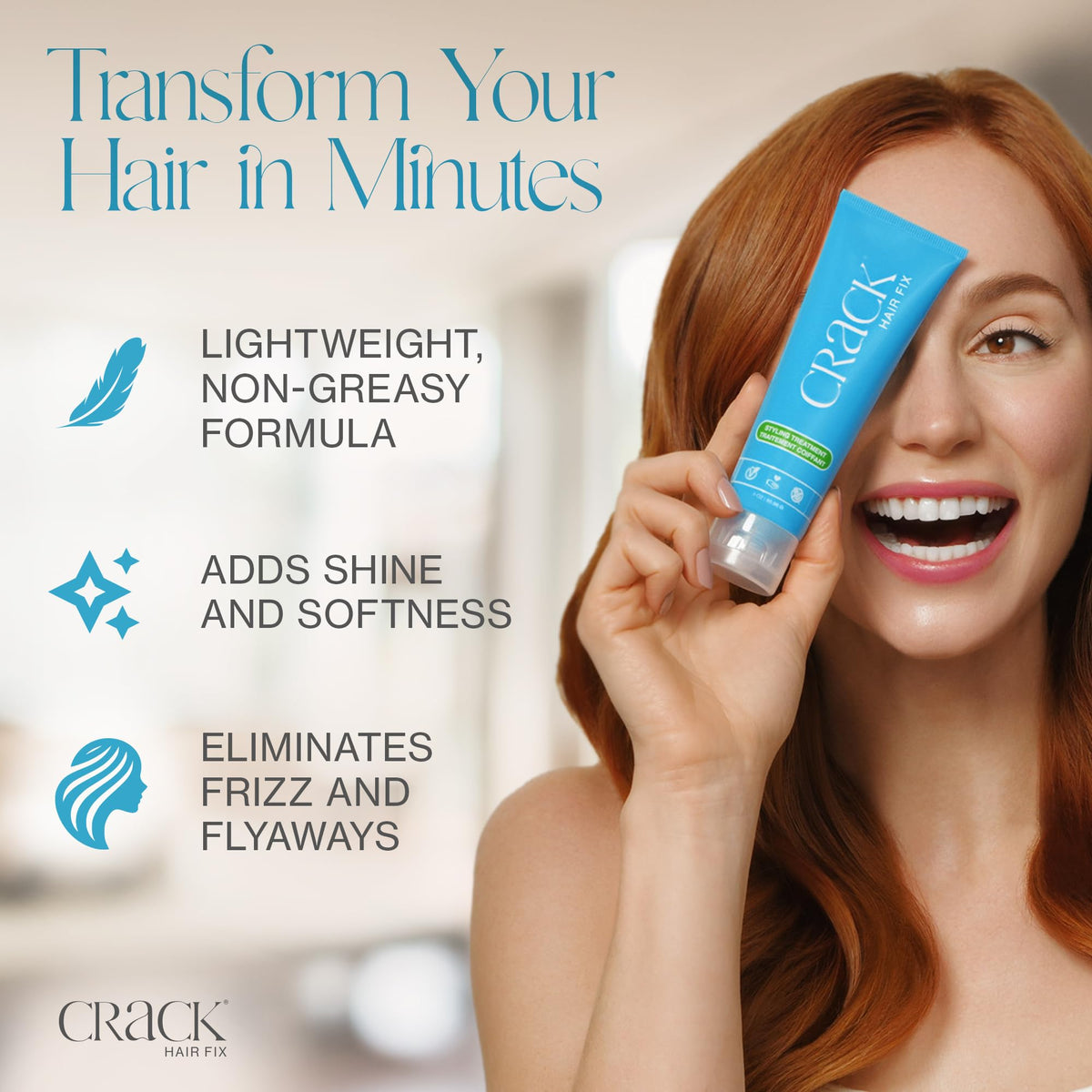 Crack Hair Fix Styling Cream frizz-closeup shows smooth texture and defined curls