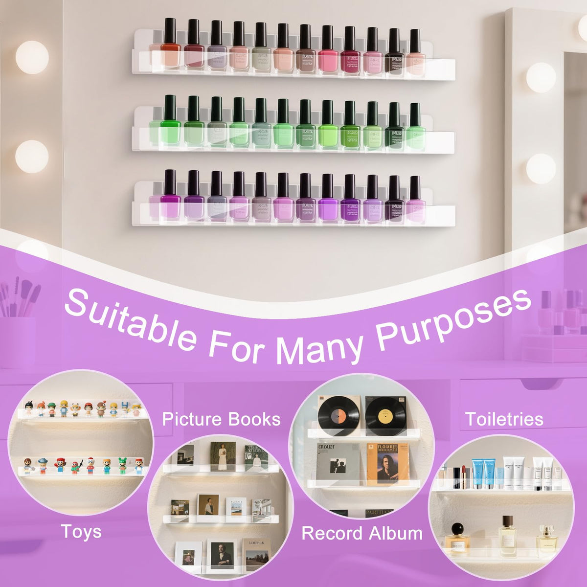 Craftifano acrylic rack includes mounting screws for quick, flexible installation