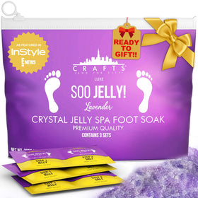Crafts And The City SOO Jelly Pedicure Pack jar for at-home lavender foot spa.