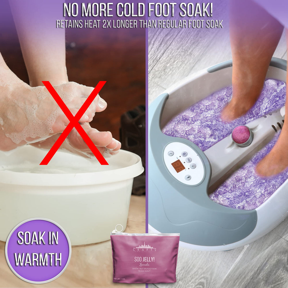 Crafts And The City SOO Jelly Pedicure Pack warmth lasts longer during soaking.