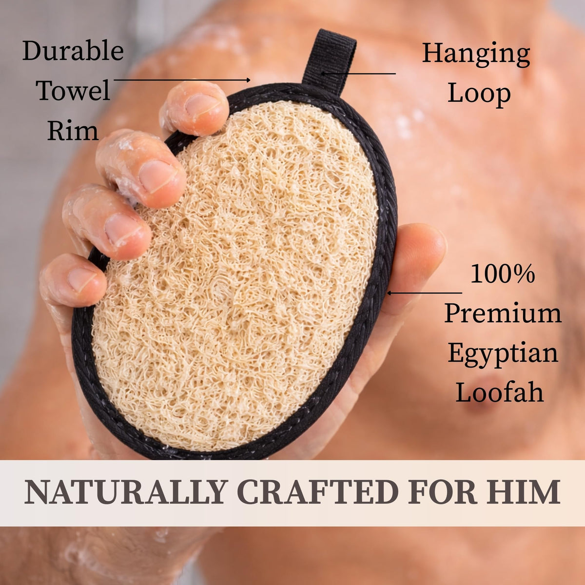 CraftsOfEgypt natural Egyptian loofah for gentle exfoliation.