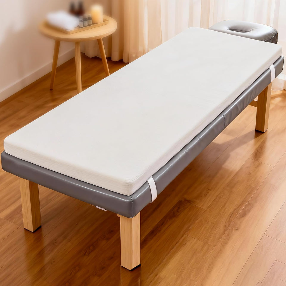 CRAURU Massage Bed Topper cover shown for easy washing between lash sessions