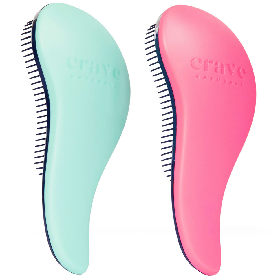 Crave Naturals Glide Thru brush compact travel size for on-the-go detangling